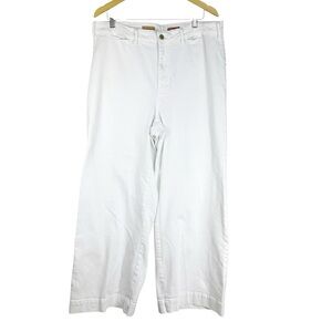 PILCRO Anthropologie White Denim 16W Plus size Wide Leg Ankle Pants High Rise